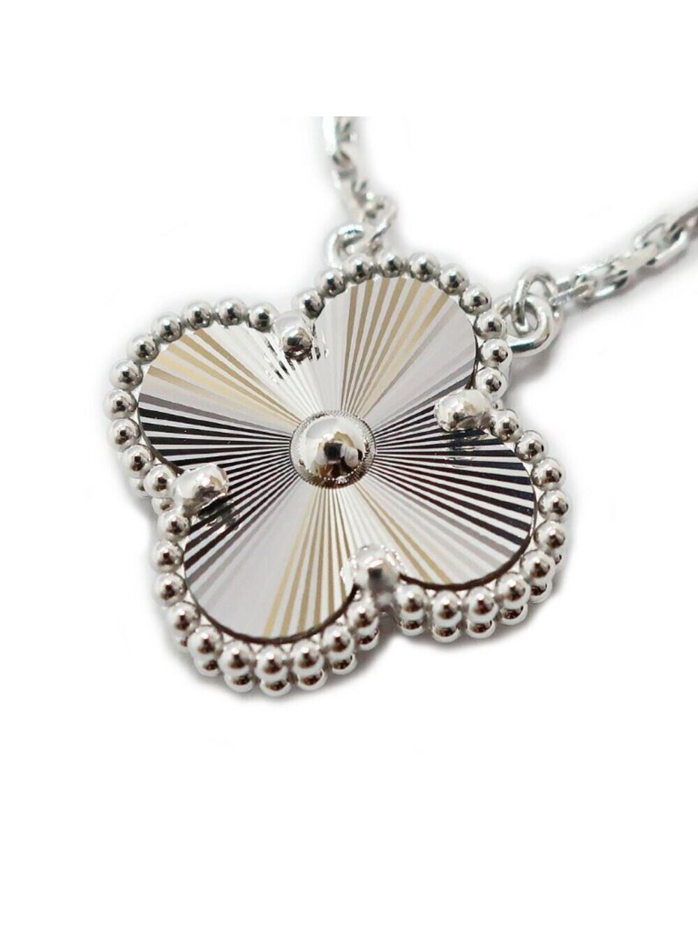 ★SOLD★ Van Cleef & Arpels Ten Vintage Alhambra Necklace Guilloche - Picture 5 of 9